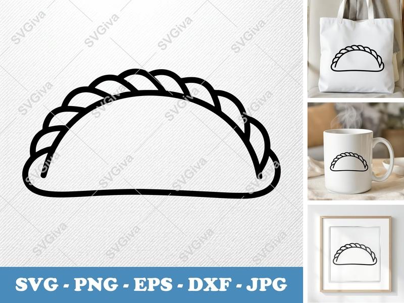 Calzone SVG | Puffy Pillow-Soft Design | PNG DXF EPS | Cricut Silhouette Kitchen Cut File