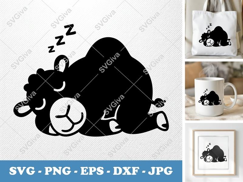 Camel Sleeping SVG | Puffy Desert Animal DXF PNG EPS Cricut Silhouette File