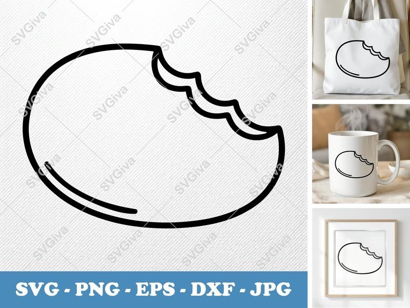 Candy Partially Eaten SVG | Friendly Rounded Bean-Shaped Design | PNG DXF EPS | Cricut Silhouette