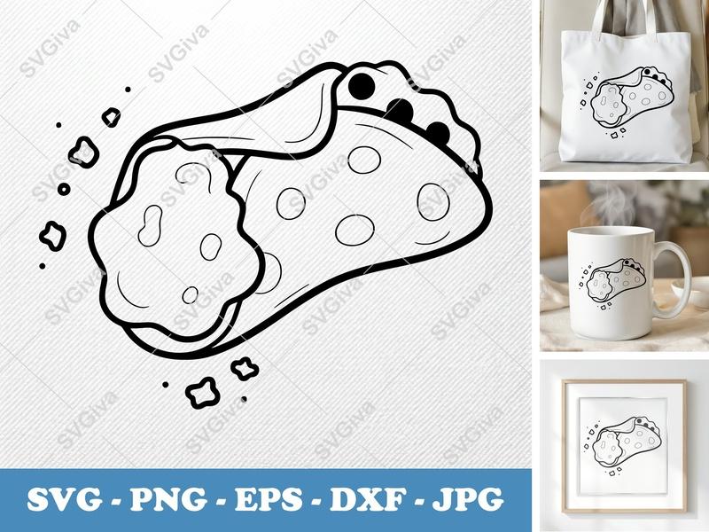 Cannoli SVG, Modern Italian Pastry Vector | PNG EPS DXF for Cricut, Silhouette | Dessert Outline Cut File