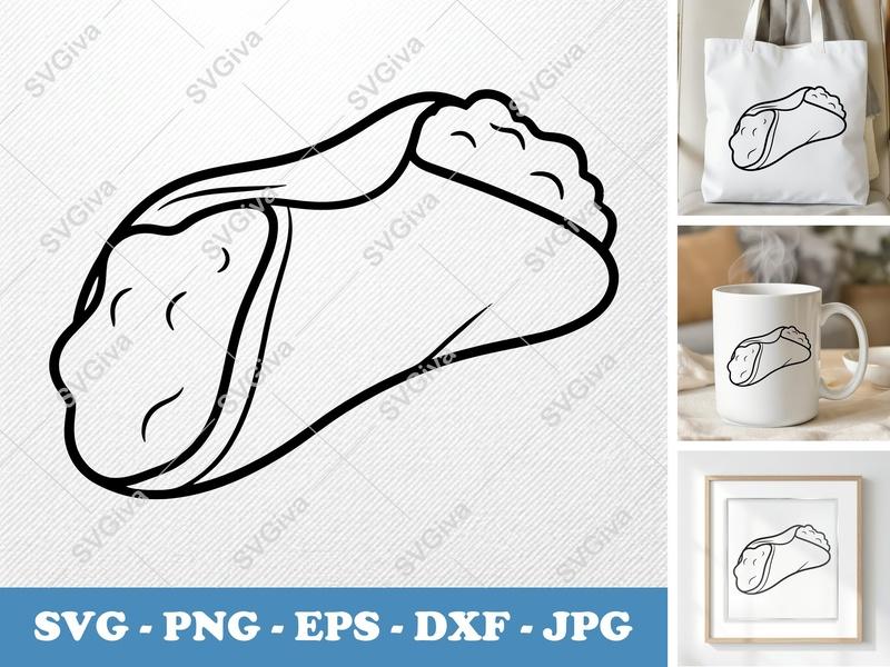 Cannoli SVG | Soft Puffy Outline Shapes | No Sharp Corners | PNG DXF EPS | Cricut Silhouette File