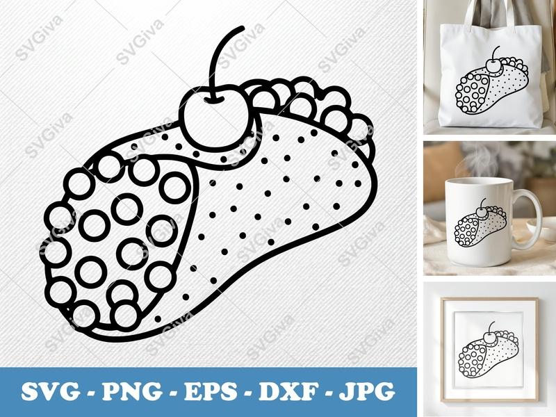 Cannoli with Garnish SVG | Rounded Friendly Bean-Shaped Cut File | PNG DXF EPS | Cricut Silhouette