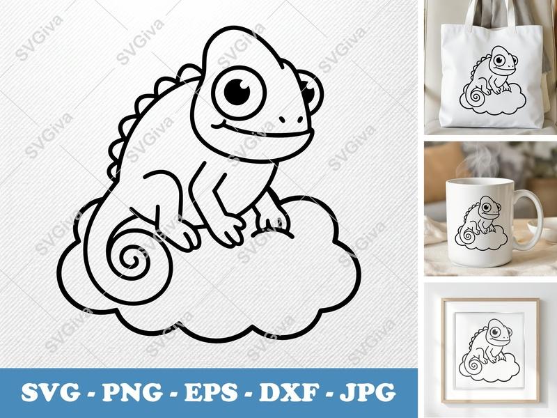 Chameleon 1765121368604 mod10 SVG Cut File | Cricut Silhouette | PNG EPS DXF