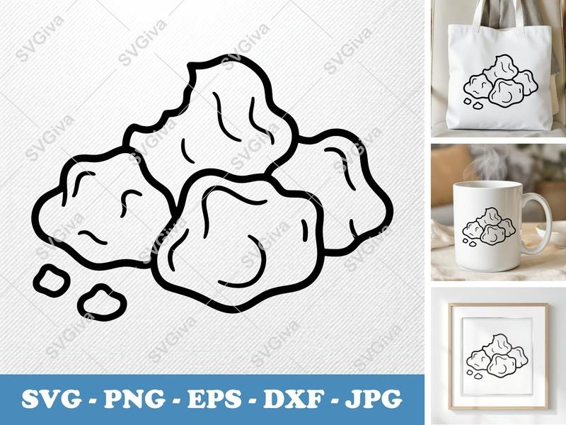 Cheese Curds SVG | Food Snack Cut File PNG DXF EPS for Cricut Silhouette