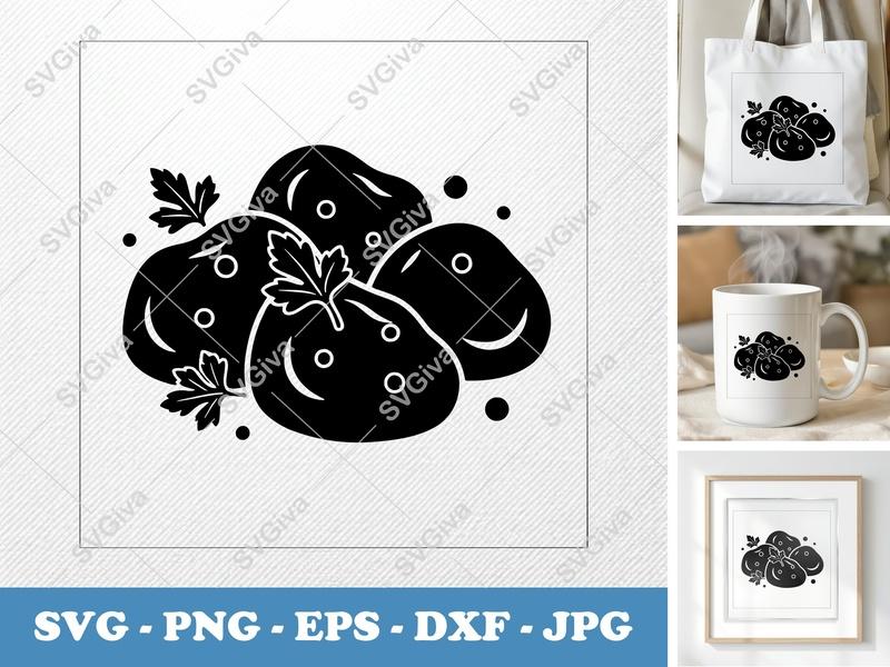 Cheese Curds SVG | Modern Food Graphic with Parsley | PNG, EPS, DXF for Cricut & Silhouette Cutting Machines