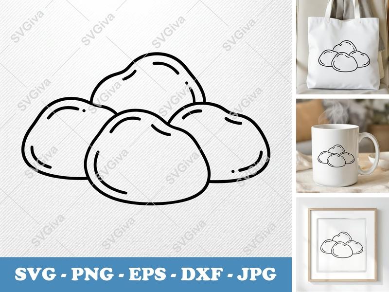 Cheese Curds SVG | Puffy Pillow Soft Shapes | PNG DXF EPS | Cricut Silhouette Cut File
