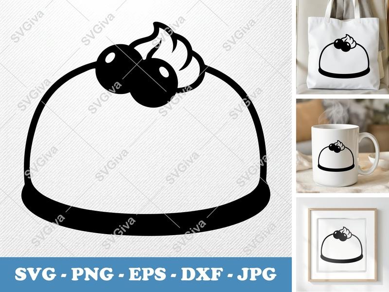 Cheesecake SVG, Modern Clean Design, Berries Cream Topping | PNG EPS DXF | Cricut Silhouette File