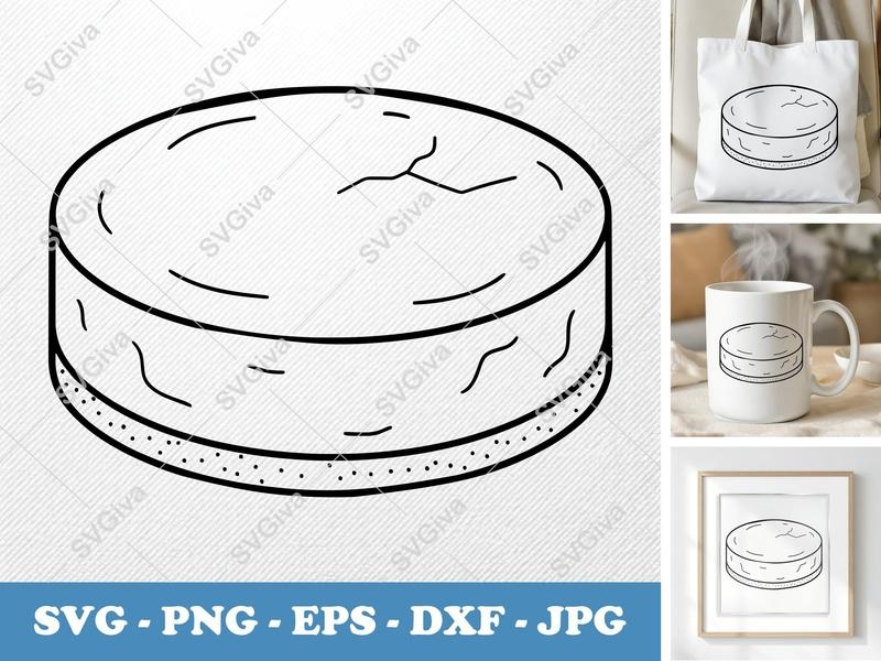 Cheesecake SVG | Modern Clean Design | Whole Cake | PNG EPS DXF | Cricut Silhouette File | Dessert Food Outline