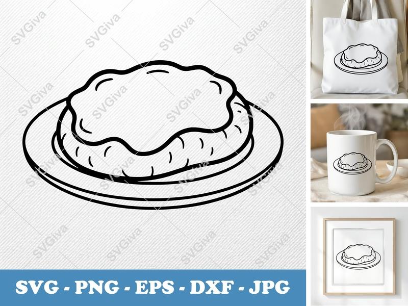 Chicken Parmesan SVG | Inflated Puffy Design | PNG DXF EPS | Cricut Silhouette Kitchen Food