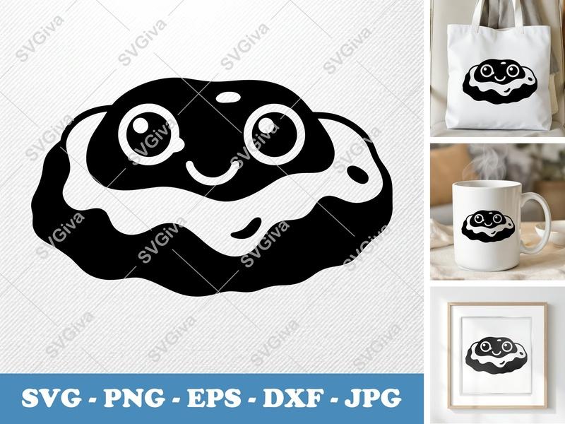 Chicken Parmesan SVG Kawaii Food Cartoon, Cute Smiling Dish Clipart | PNG EPS DXF for Cricut & Silhouette