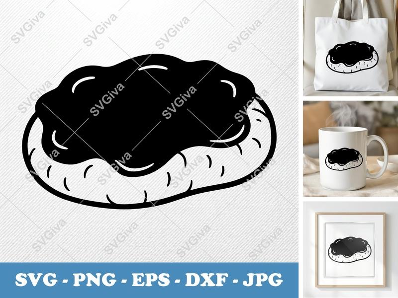 Chicken Parmesan SVG, Modern Clean Cut File, Food Outline Design, PNG EPS DXF for Cricut | Silhouette