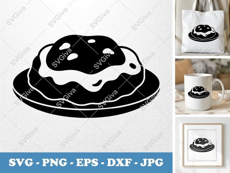 Chicken Parmesan SVG, Modern Clean Food Icon, PNG EPS DXF, Cricut Silhouette Cut File, Dinner Meal Design