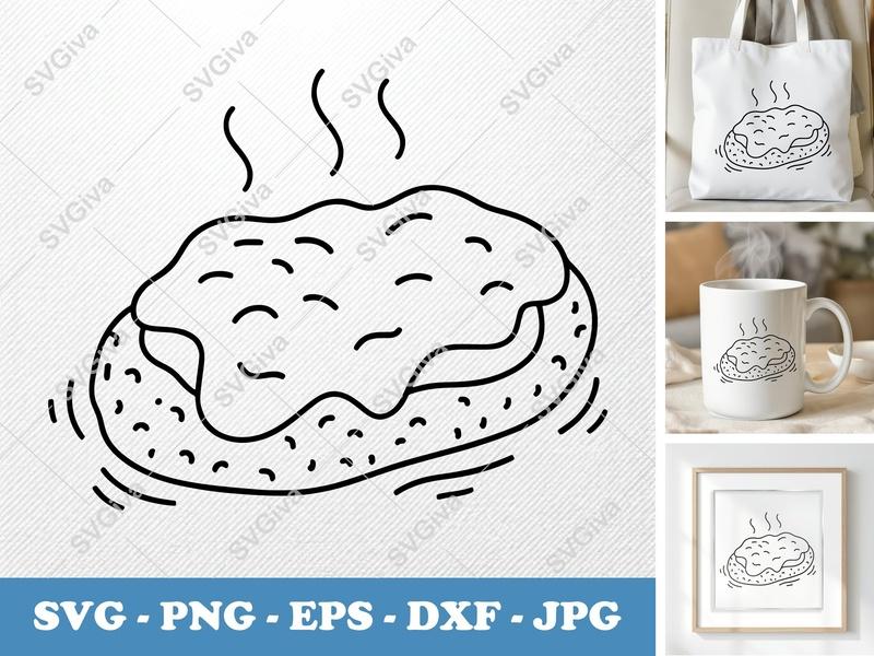 Chicken Parmesan SVG, Modern Hot Food Clipart, PNG EPS DXF, Cricut Silhouette Cut File, Recipe Icon, Kitchen Design