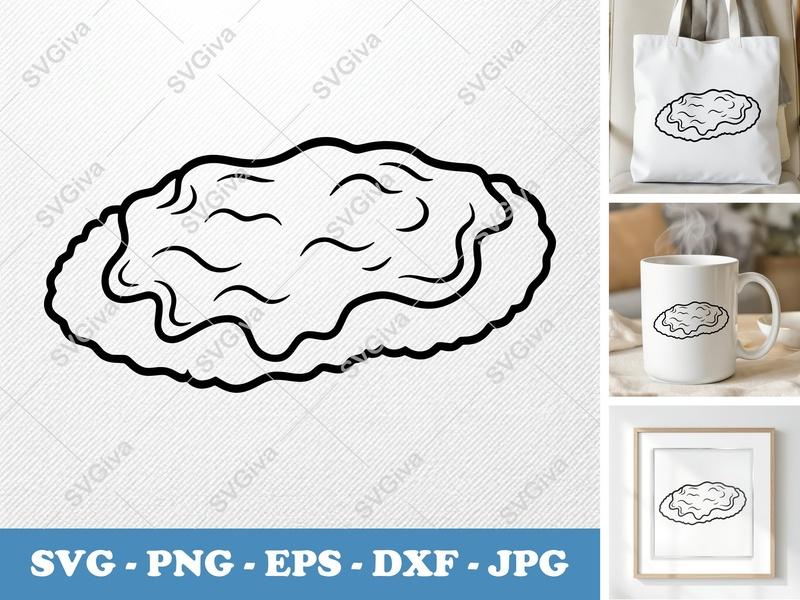 Chicken Parmesan SVG, Outline Clipart, Food Cut File, Modern Design, PNG, EPS, DXF for Cricut & Silhouette
