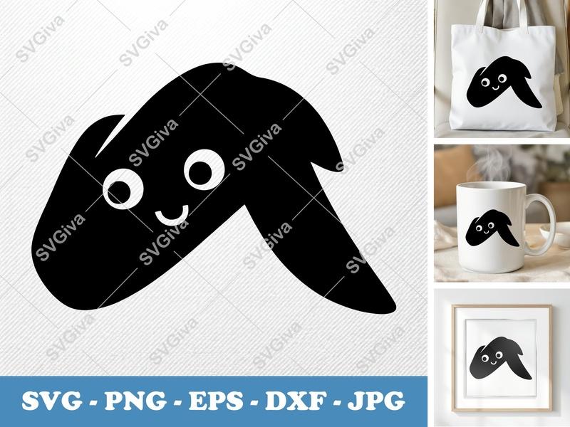 Chicken Wings with Smiling Face SVG PNG DXF EPS | Food Cut File Cricut Silhouette