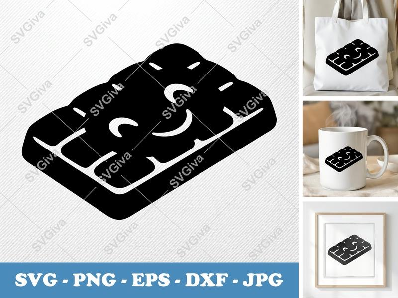 Chocolate Bar SVG, Cute Smiling Candy Treat PNG EPS DXF | Modern Food Graphic for Cricut & Silhouette, Sweet Snack Cut File