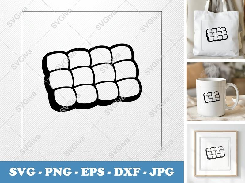 Chocolate Bar SVG | Puffy Pillow Soft Shapes | PNG DXF EPS Cut File for Cricut Silhouette
