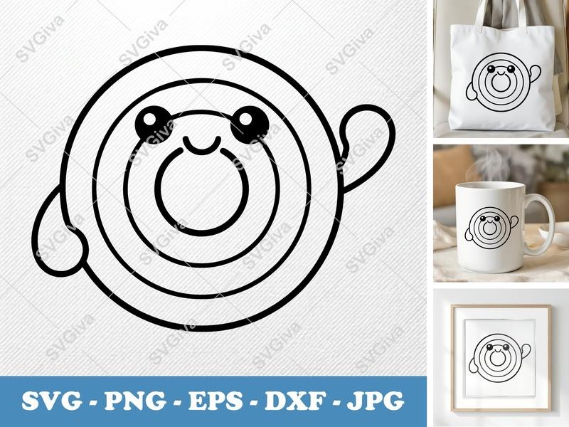 Churros Kawaii SVG | Cute Food Outline | PNG, EPS, DXF | Cricut & Silhouette Cut File