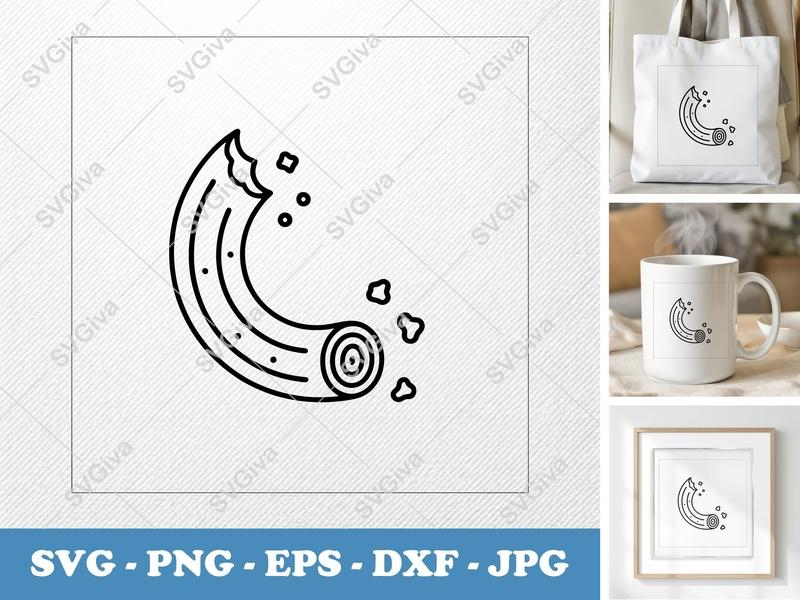 Churros SVG, Bitten Churro Cut File with Sugar Sprinkles | PNG EPS DXF for Cricut, Silhouette, Food Clip Art