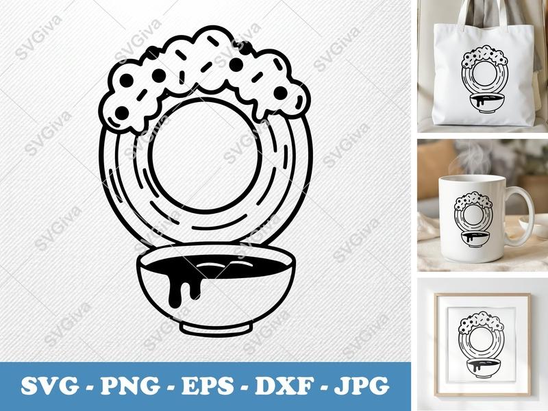 Churros SVG Puffy Shapes, Soft Inflated Design | with Garnish | PNG DXF EPS | Cricut Silhouette File