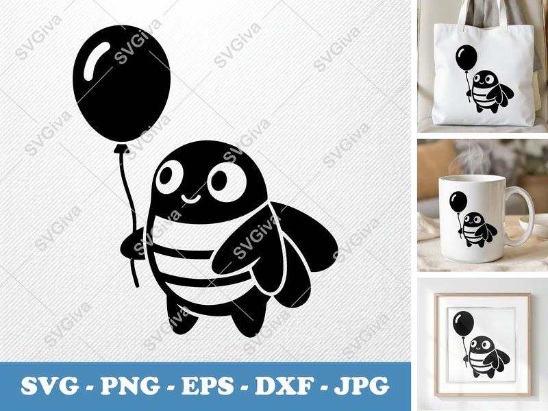 Cicada Modern Clean Design SVG, PNG, EPS, DXF | Cute Insect Cut File for Cricut, Silhouette | Minimalist Bug Vector Art