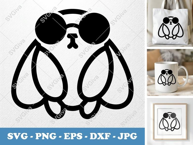 Cicada SVG, Modern Insect with Sunglasses, Funny Bug PNG EPS DXF, Cricut Silhouette Cut File, Vector Clipart Download