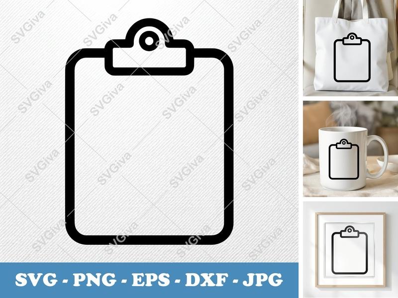 Clipboard classic svg icon | Rounded Body, White Circle | SVG, PNG, EPS, DXF | Cricut, Silhouette File