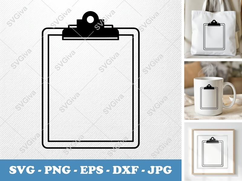 Clipboard classic svg icon | Simple Bold Line Art SVG, PNG, EPS, DXF for Cricut, Silhouette | Office Supply Vector