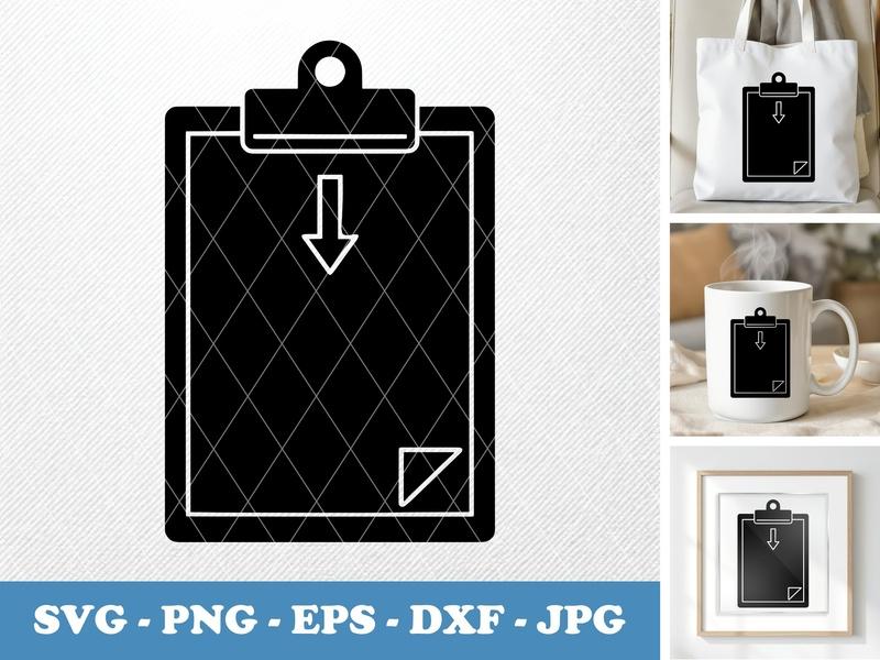 Clipboard classic svg icon | Solid Fill, Arrow, Paper | SVG PNG EPS DXF for Cricut, Silhouette, Planner, Office Decor