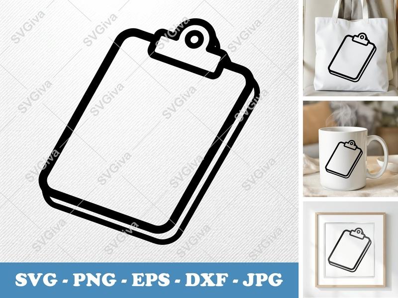 Clipboard isometric angle | Rounded Body SVG, PNG, EPS, DXF Cut File for Cricut, Silhouette | Friendly Office Clipart