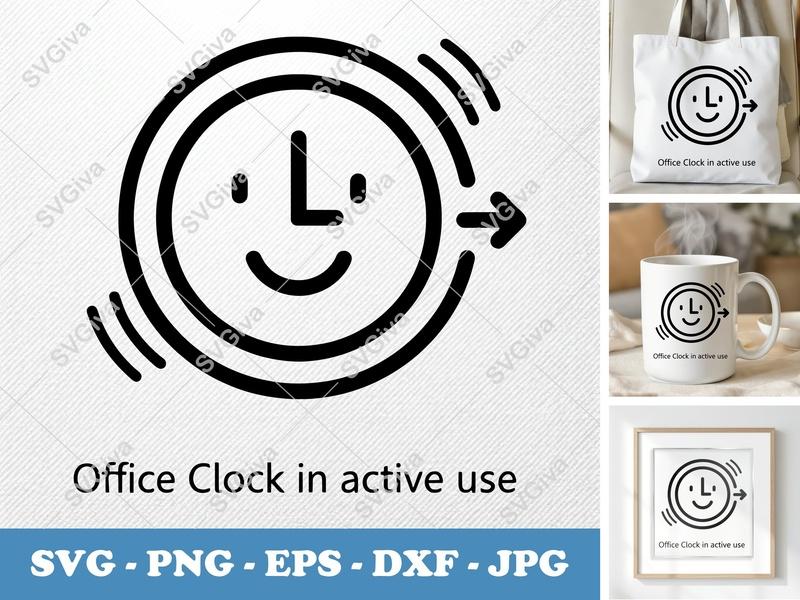 Clock SVG, Modern Time Icon, Minimalist Design | PNG EPS DXF | Cricut Silhouette Cut File