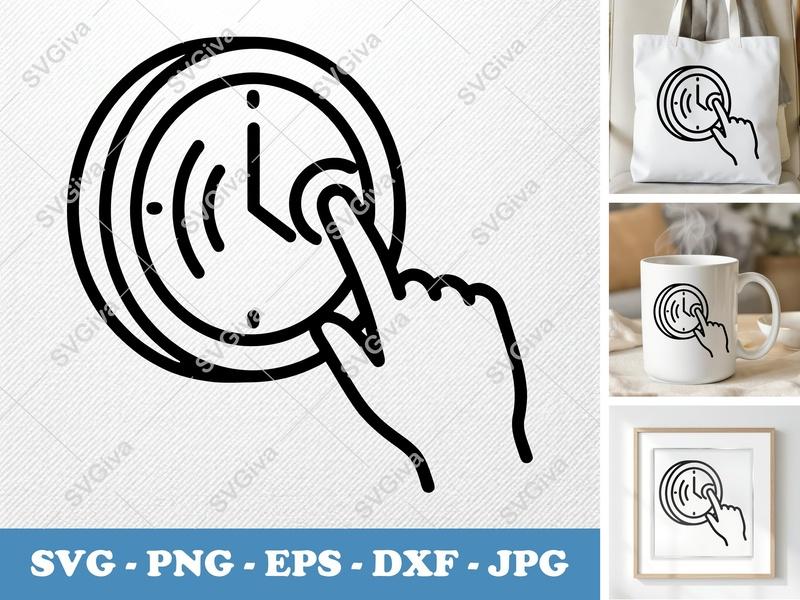 Clock SVG, Time Management Icon, Modern Productivity Design | PNG EPS DXF for Cricut Silhouette