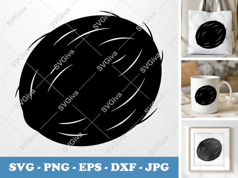Coconut SVG | Modern Clean Design | Tropical Fruit PNG EPS DXF | Cricut Silhouette Cut File | Summer Drink Graphic