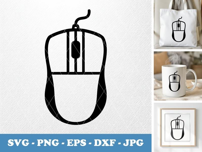 Computer Mouse classic svg icon | Minimal Line Art, Office Tech | SVG, PNG, EPS, DXF | Cricut, Silhouette File