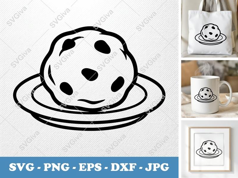 Cookie on a Plate SVG PNG DXF EPS | Soft Puffy Cookie Cut File Cricut Silhouette