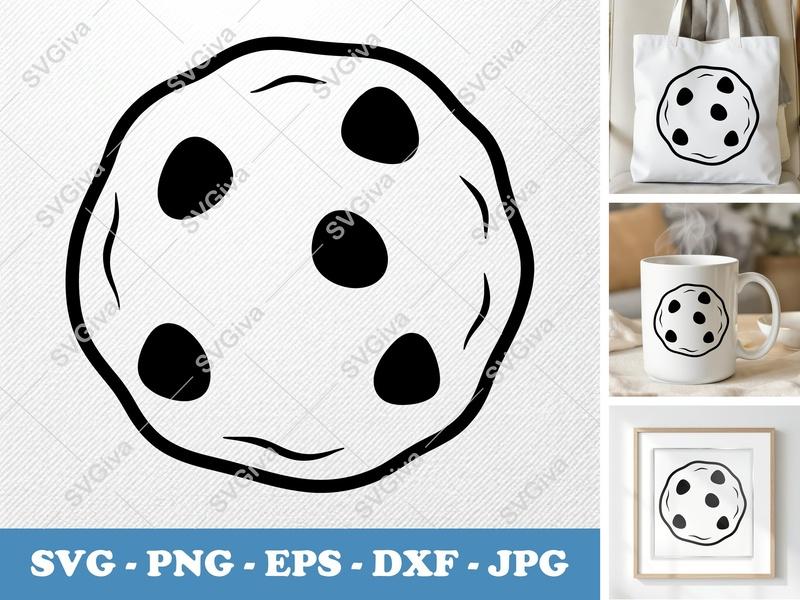 Cookie SVG | Chocolate Chip Cookie Cut File | PNG EPS DXF for Cricut Silhouette | Modern Bakery Snack Vector