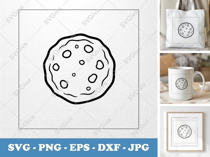 Cookie SVG | Modern Clean Outline Design | PNG EPS DXF | Cricut Silhouette Cut File