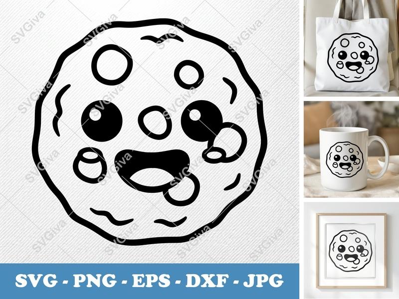 Cookie with Smiling Face SVG PNG DXF EPS | Cricut Silhouette Kitchen Cut File