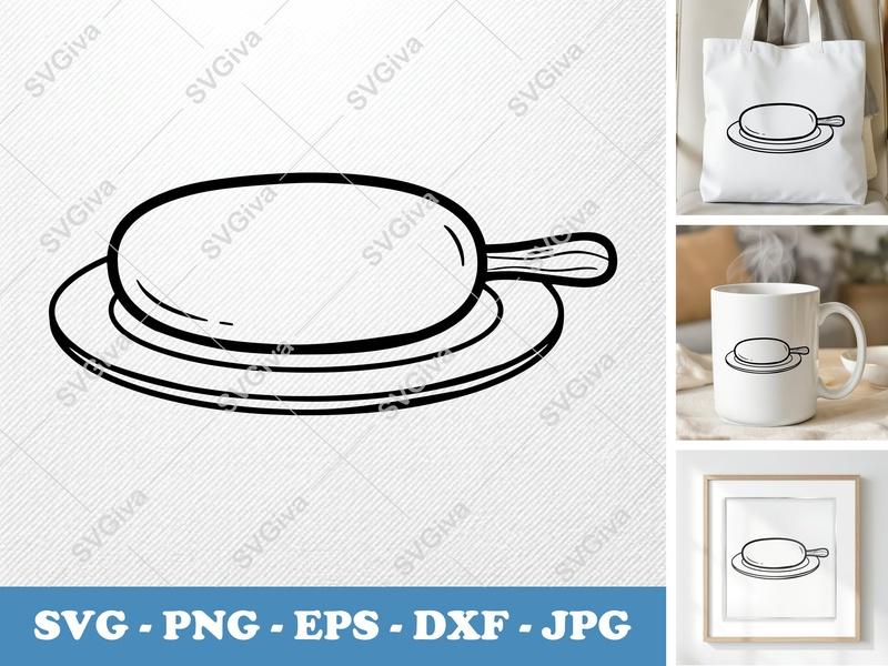 Corn Dog on a Plate SVG | PNG DXF EPS Cut File for Cricut Silhouette