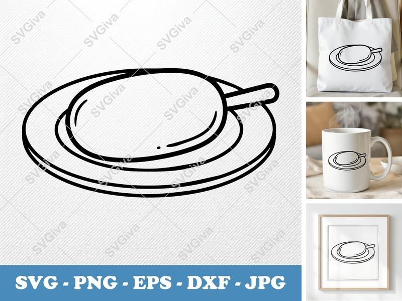Corn Dog on a Plate SVG PNG DXF EPS | Food Cut File for Cricut Silhouette | Puffy Soft Snack Vector