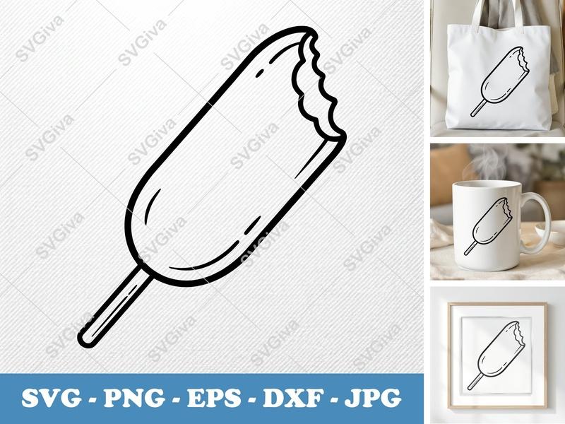 Corn Dog Partially Eaten SVG PNG DXF EPS | Food Cut File for Cricut Silhouette
