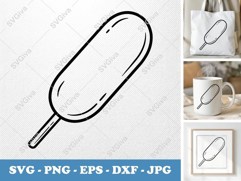 Corn Dog SVG | Food Snack Cut File PNG DXF EPS Cricut Silhouette