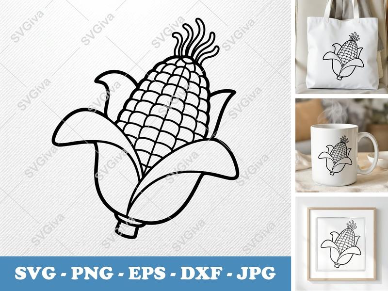 Corn fresh SVG | Puffy Pillow Soft Design | PNG DXF EPS Cut File for Cricut Silhouette