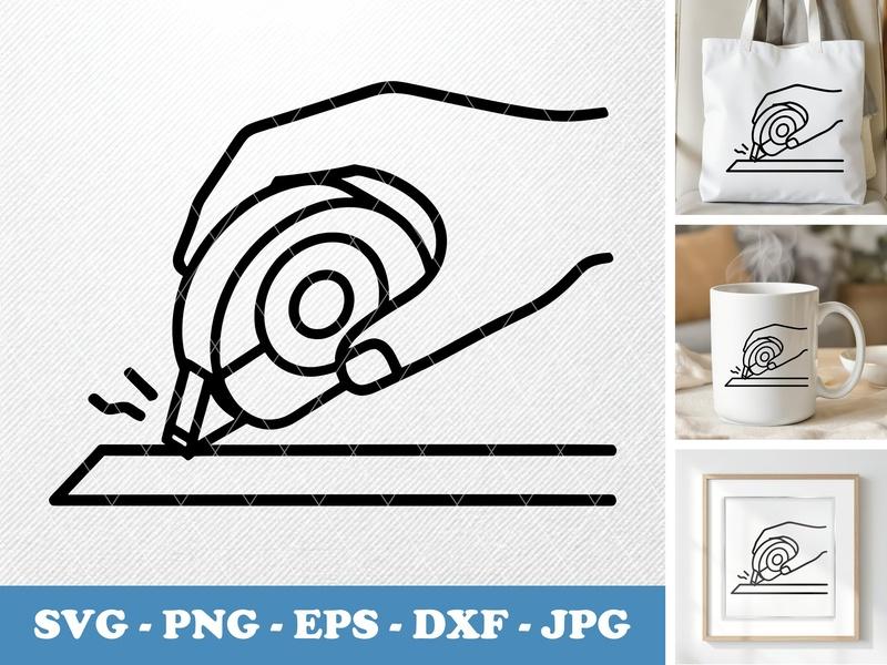 Correction Tape in active use SVG, Hand Correcting, Bold Line Art, PNG EPS DXF for Cricut Silhouette, Stationery Icon