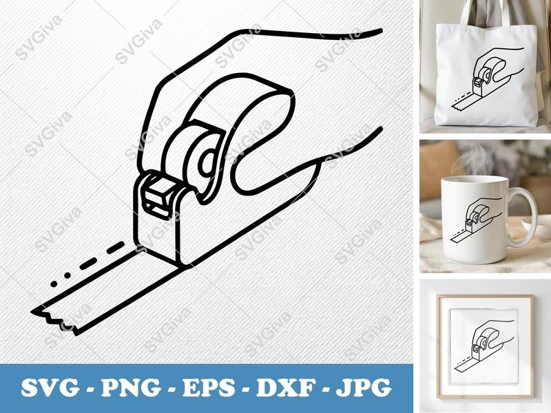 Correction Tape SVG | Hand Using Modern Clean Design | PNG EPS DXF | Cricut Silhouette Cut File