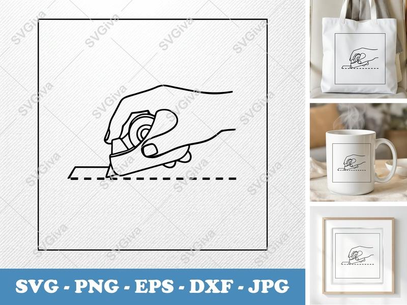 Correction Tape SVG | Hand Using Modern Clean Design PNG EPS DXF | Cricut Silhouette Cut File | School Supply Sticker