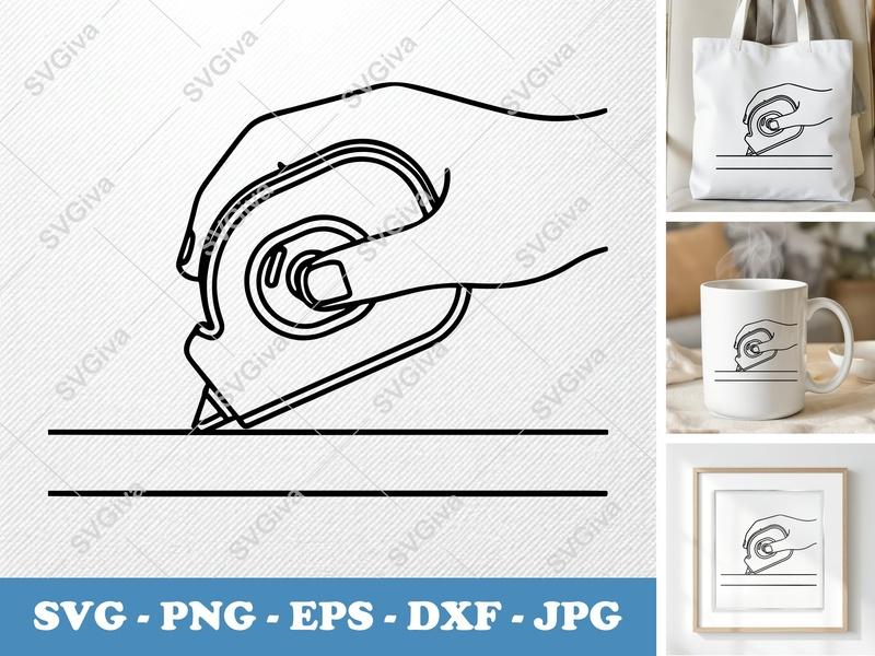 Correction Tape SVG | Hand Using Modern Clean Design PNG EPS DXF for Cricut, Silhouette, School, Work