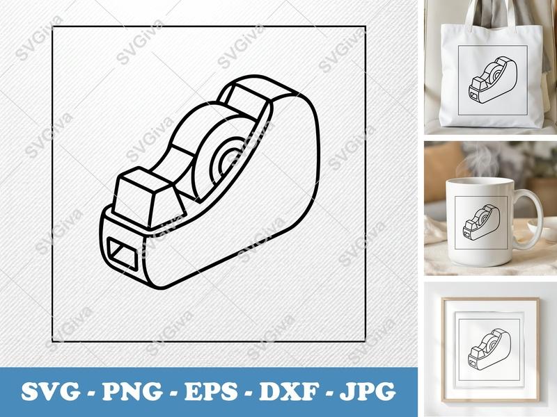 Correction Tape SVG | Modern Clean Design, Outline Art | PNG EPS DXF for Cricut Silhouette