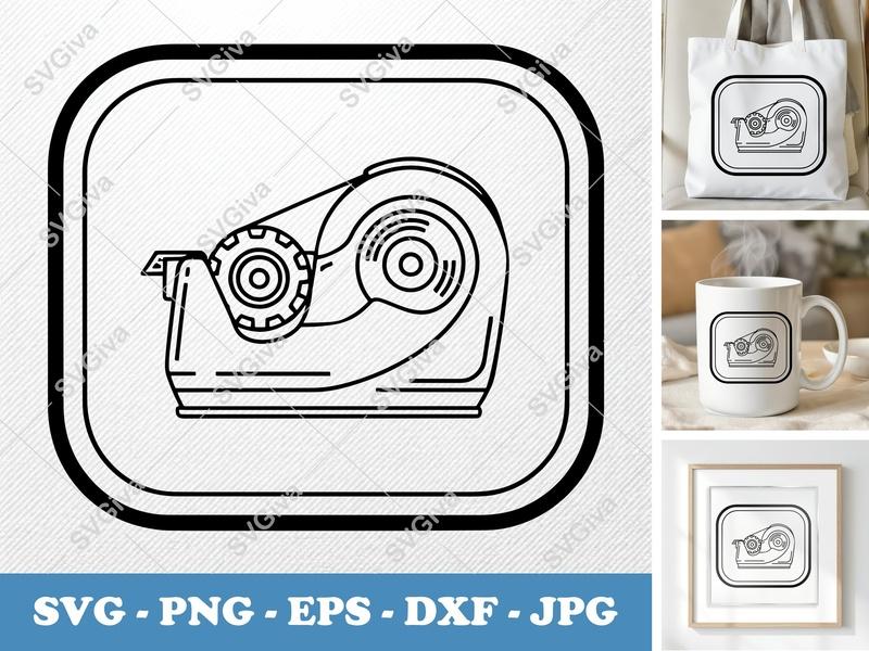 Correction Tape SVG | Modern Clean Design, Outline Icon | PNG EPS DXF for Cricut, Silhouette | School Supply Cut File