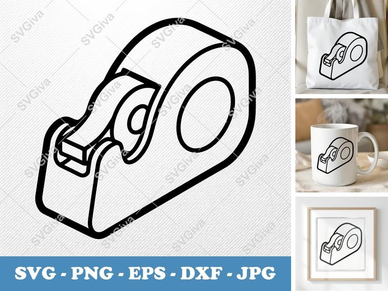 Correction Tape SVG | Modern Clean Design | PNG EPS DXF Cut File for Cricut & Silhouette Machines, Office Supply Clipart